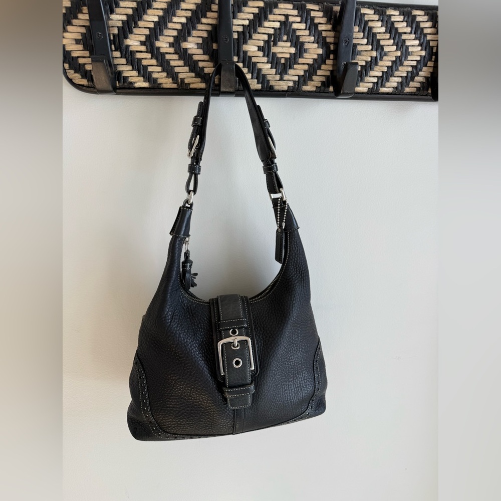 Coach Vintage Y2K Soho Buckle Hobo Bag 5054 - Black Pebbled Leather - Picture 4 of 15